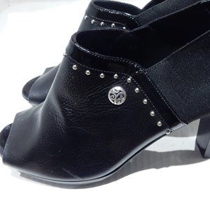Brighton Black Open Toe Booties in Size 8M
